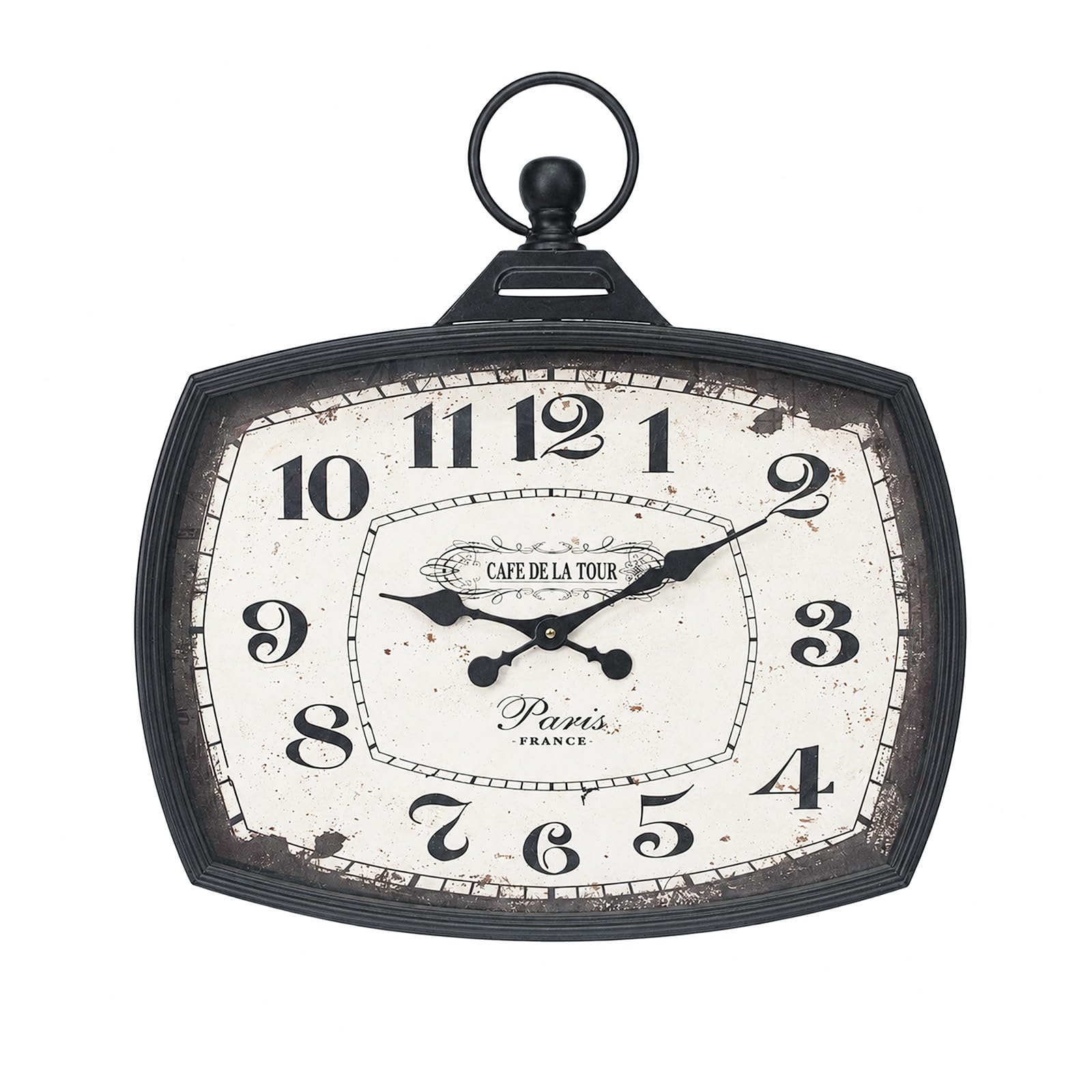 JUMBO DECOR Retro Rectangle Wall Clock, Battery Operated Silent